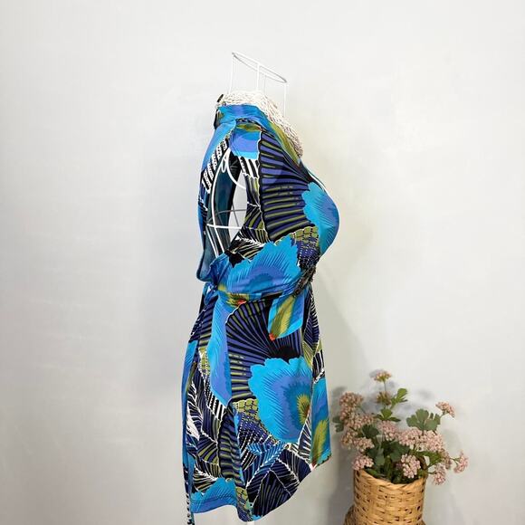 Gorgeous y2k vintage Caché blue tight babydoll tank top - Picture 4 of 6